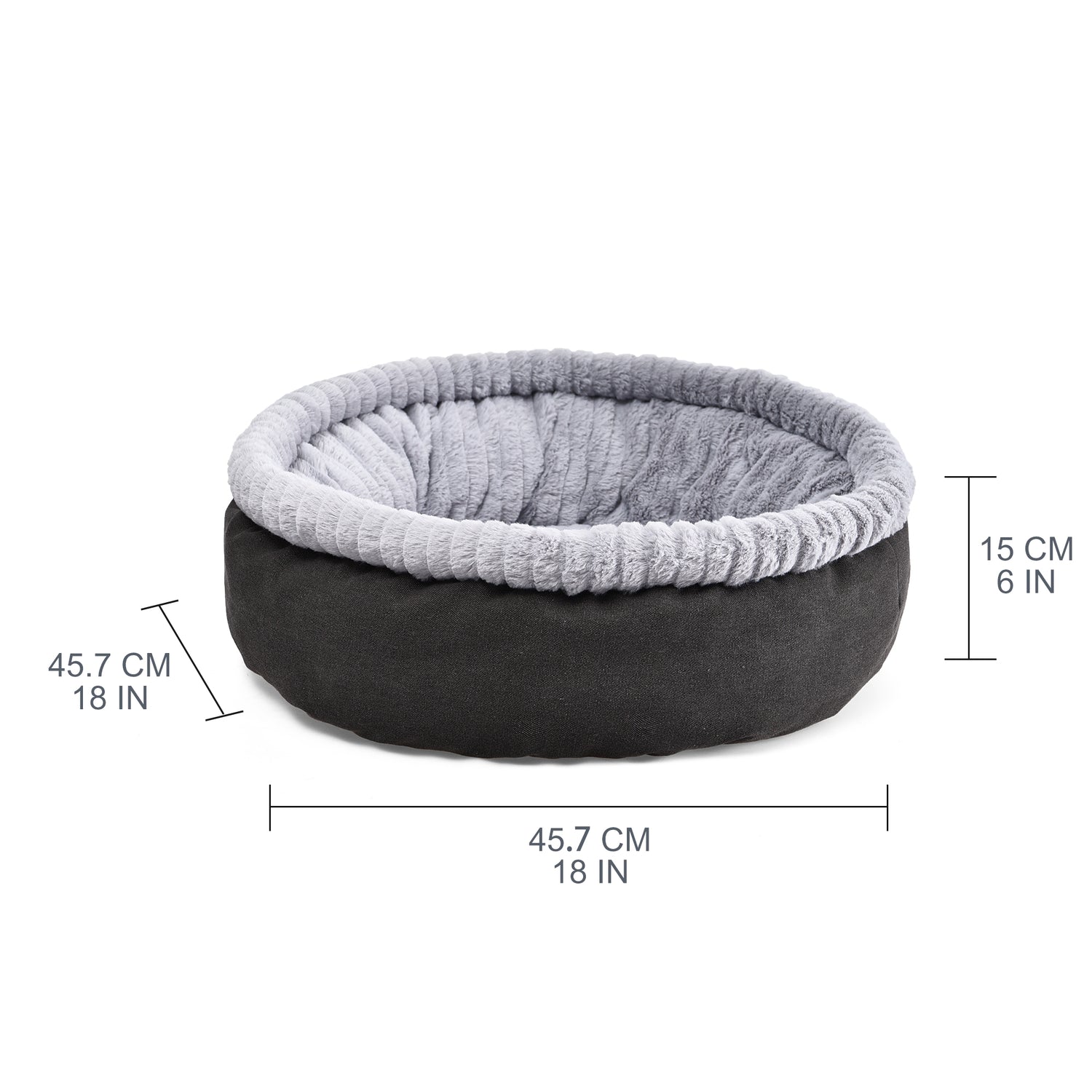 Cat Craft Large Grey Deluxe Super Soft Cat Bed (18" round Deluxe Bolster Bed) Animals & Pet Supplies > Pet Supplies > Cat Supplies > Cat Beds One Source International, LLC   