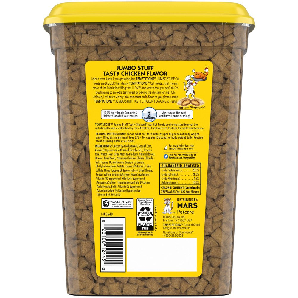 TEMPTATIONS JUMBO Stuff Cat Treats, Tasty Chicken Flavor, 14 Oz. Tub Animals & Pet Supplies > Pet Supplies > Cat Supplies > Cat Treats Mars Petcare   