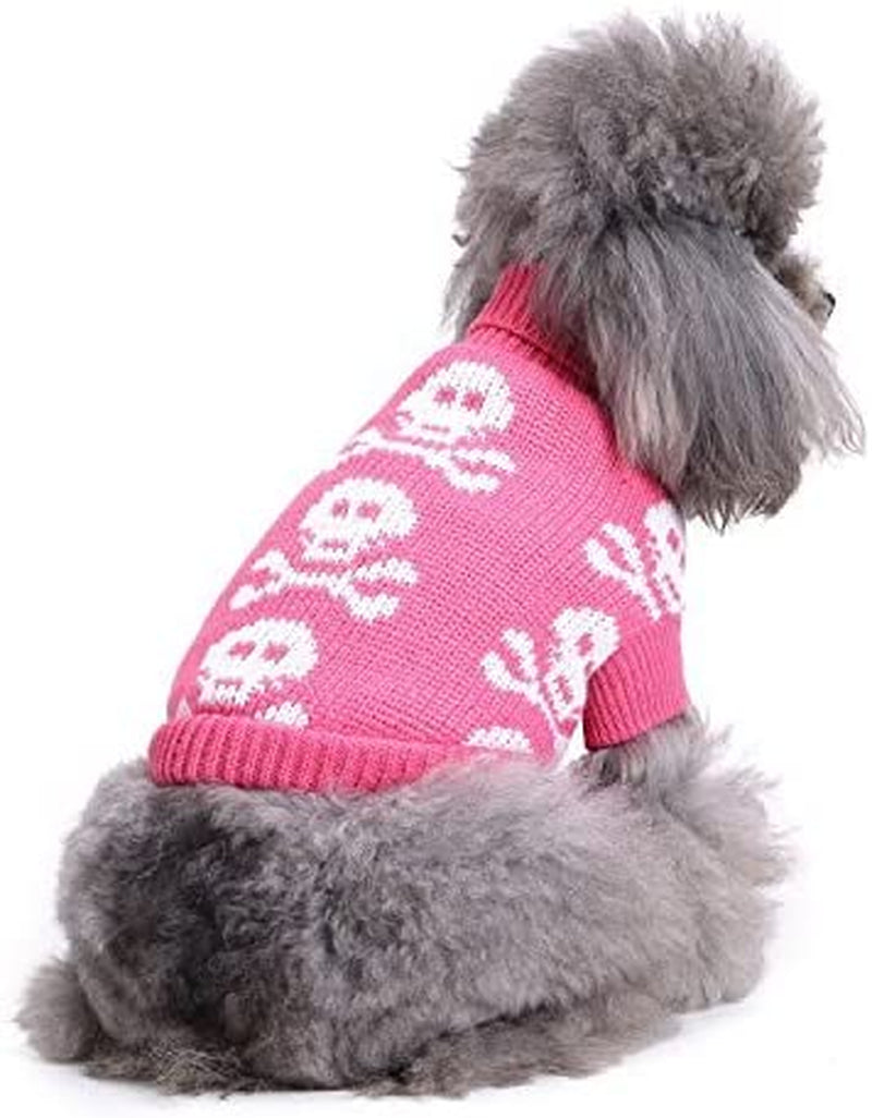 S-Lifeeling Skull Dog Sweater Holiday Halloween Christmas Pet Clothes Soft Comfortable Dog Clothes - Black,Xxl Animals & Pet Supplies > Pet Supplies > Dog Supplies > Dog Apparel PL Pink Dog - Back Length 14" 