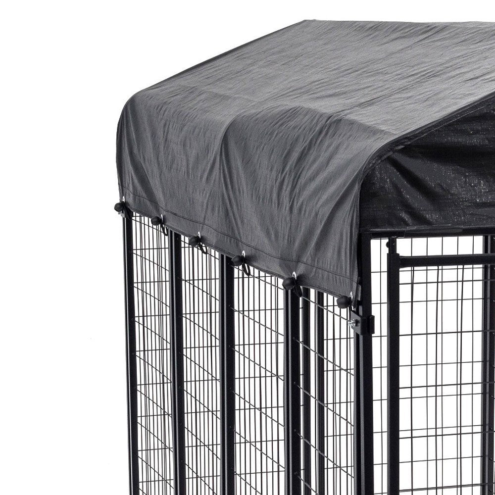 Lucky Dog Uptown Welded Wire Outdoor Dog Kennel with Cover, 4'L X 8'W X 6'H Animals & Pet Supplies > Pet Supplies > Dog Supplies > Dog Kennels & Runs Jewett Cameron   