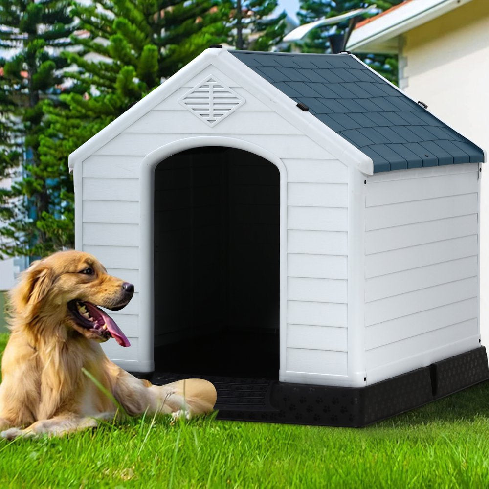 Plastic Dog House for Small Medium Large Dogs, 26 Inch High Large Doghouse Indoor Outdoor Durable Waterproof Pet House with Base Support for Winter Animals & Pet Supplies > Pet Supplies > Dog Supplies > Dog Houses Dog House 41" x 37.4" x 39"  