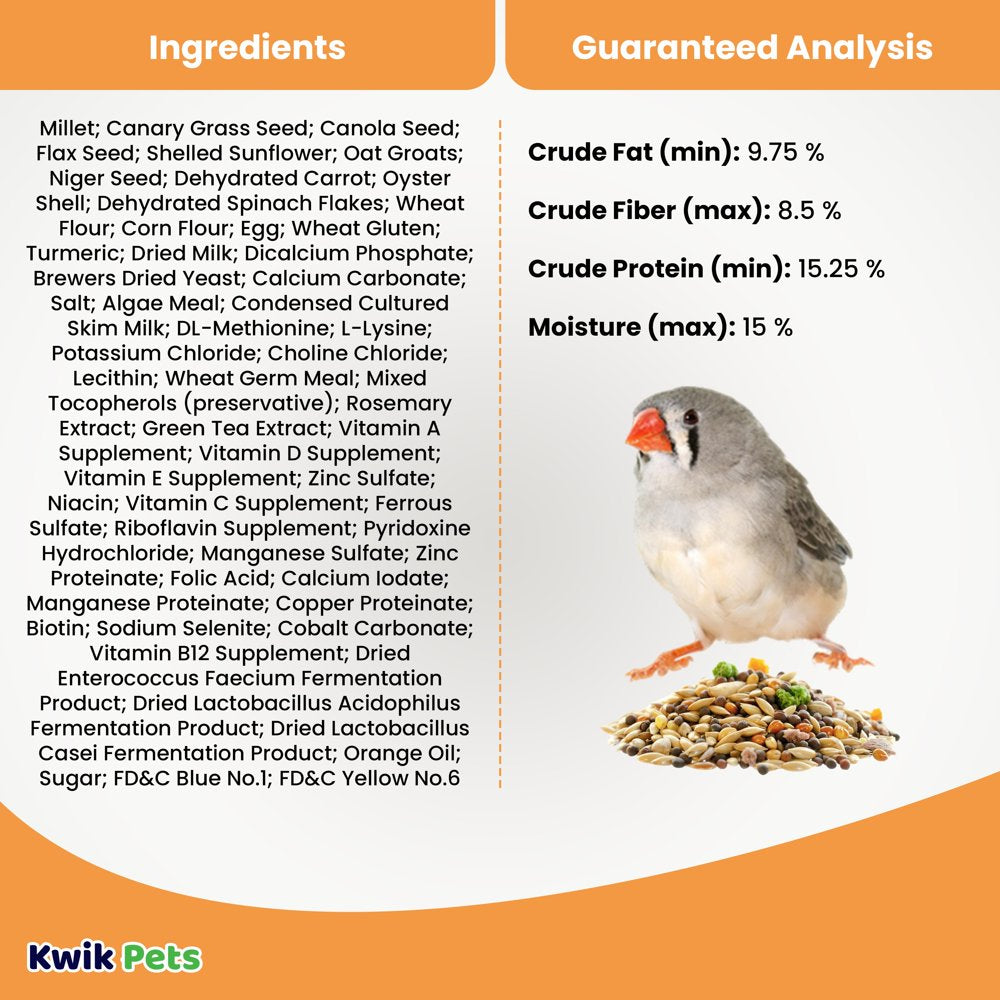 Volkman Seed Avian Science Super Finch Nutritionally Balanced Bird Diet Food 2 Lb