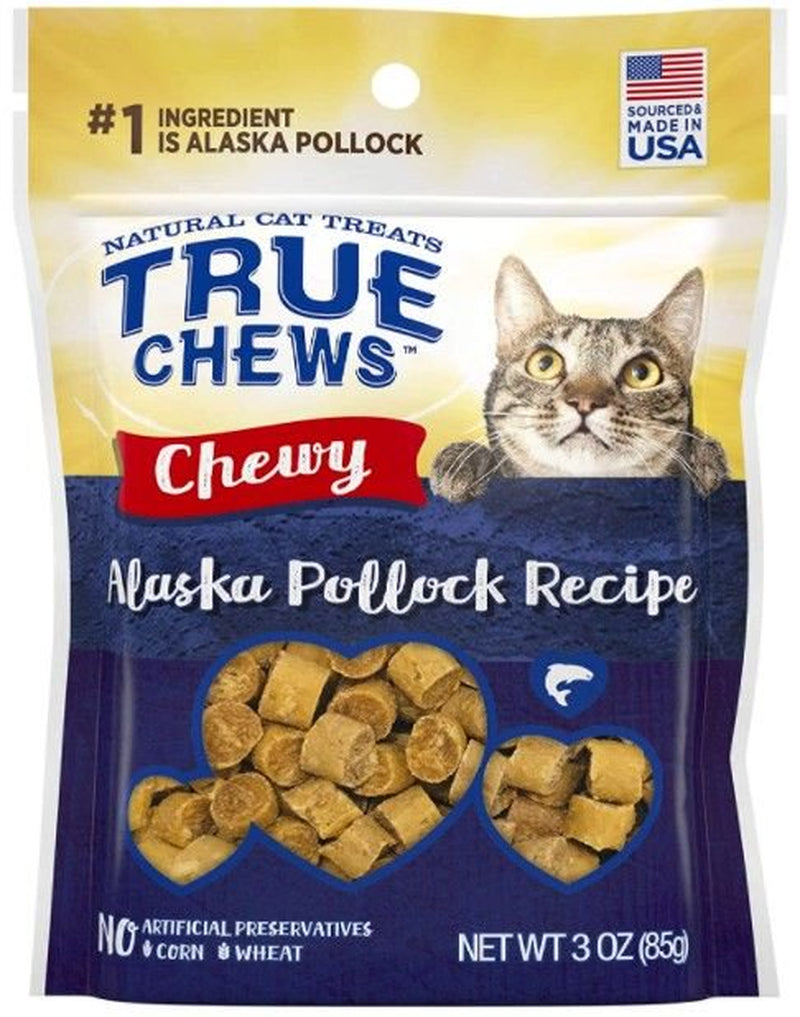 True Chews Chewy Alaska Pollock Recipe Cat Treats 3 Oz Pack of 2 Animals & Pet Supplies > Pet Supplies > Cat Supplies > Cat Treats True Chews   