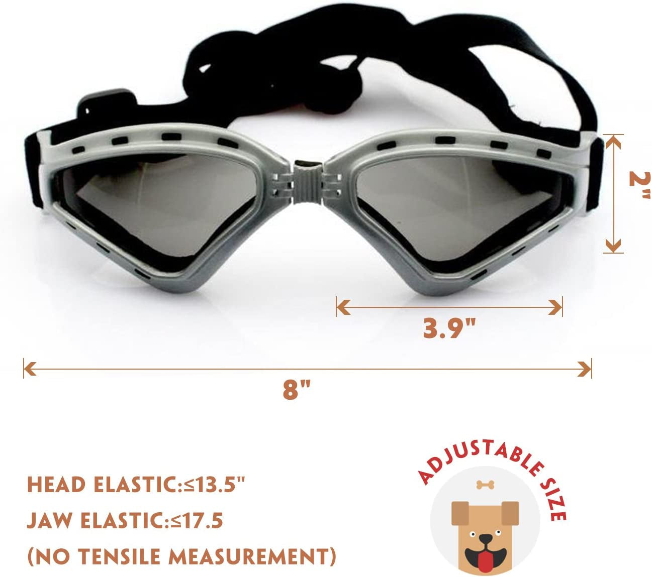 Namsan Dog V-Type Sunglasses UV Protection Fashion Eyewear Goggles Large,Gray Animals & Pet Supplies > Pet Supplies > Dog Supplies > Dog Apparel Namsan   