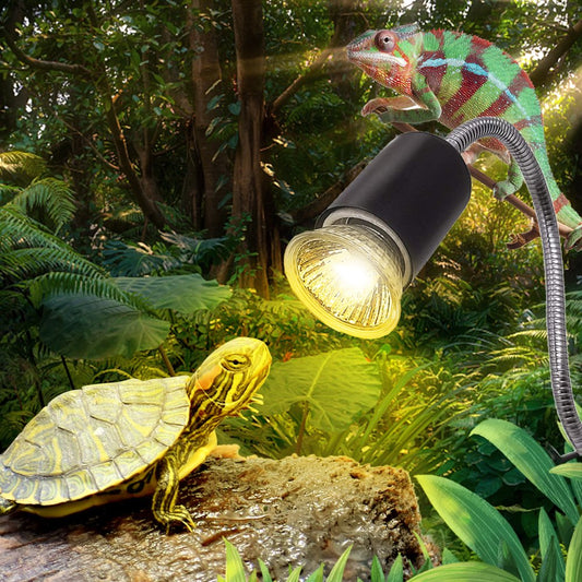 Elegant Choise Tortoise Reptile Heat Lamp Bulb,25W/50W Reptile Heat Lamp Bulb, UVA+UVB Light for Reptiles,E27 Heat Spotlight for Aquarium Reptile,Lizards,Turtle,And Amphibians  Elegant Choise 50W  
