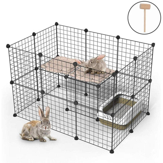 32 Panels Pet Playpen Small Animals Exercise Pen Crate Metal Wire Fence and Kennel Indoor Outdoor for Guinea Pigs, Bunnies, Rabbits, Puppies Animals & Pet Supplies > Pet Supplies > Dog Supplies > Dog Kennels & Runs Boulevard F Inc   