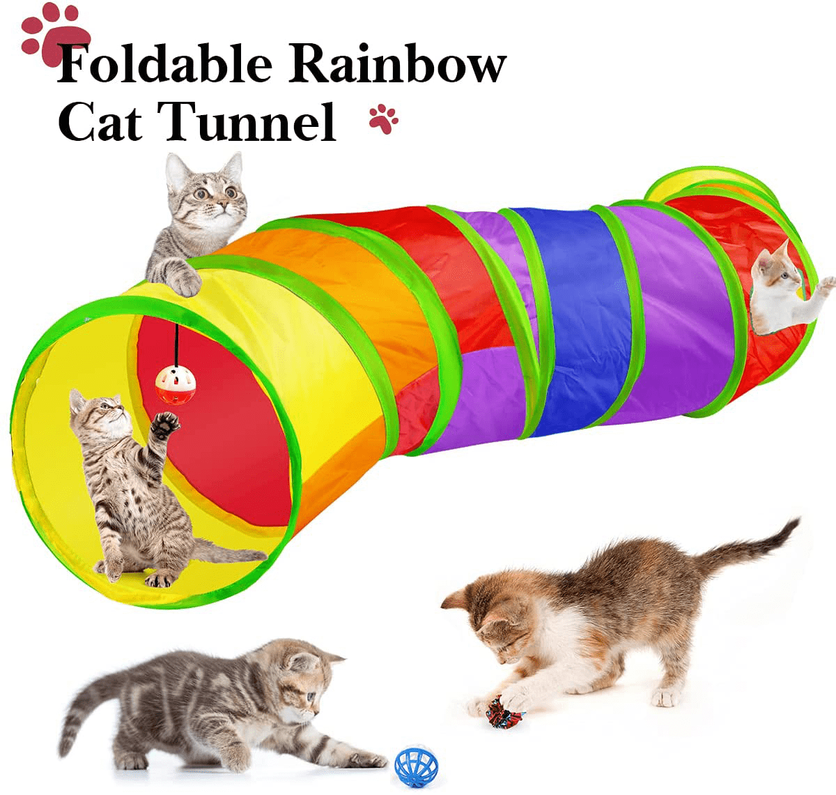 32 PCS Cat Toys Kitten Toys, Variety Catnip Toys with Rainbow Tunnel Interactive Cat Feather Teaser Fluffy Mouse Crinkle Balls Spring Toy Set for Cat, Kitty Animals & Pet Supplies > Pet Supplies > Cat Supplies > Cat Toys ANJIME   