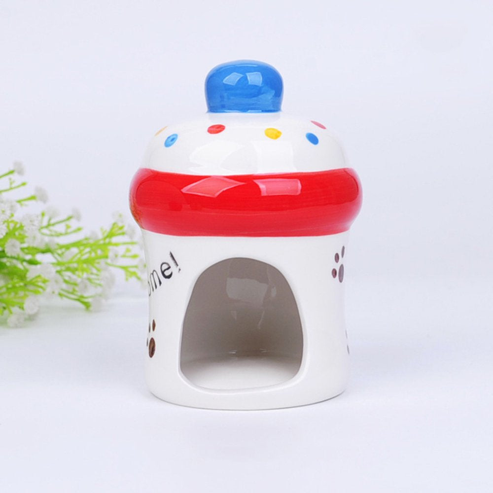 Anti-Chew Ceramic Pet Hideout Hut Cave Ceramic Critter Bath Deodorant Summer Cool Small Animal Nesting Habitat Cage Gift Animals & Pet Supplies > Pet Supplies > Small Animal Supplies > Small Animal Habitats & Cages Sharawem   