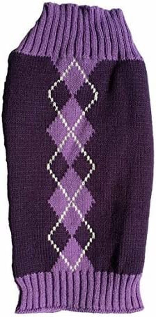 Argyle Knit Pet Sweaters Clothes for Small Dogs, Classic Purple X-Small (XS) Size Animals & Pet Supplies > Pet Supplies > Dog Supplies > Dog Apparel Alemon purple X-Small (Pack of 1) 