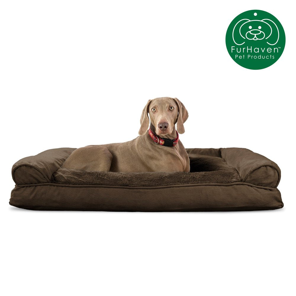 Furhaven Pet Products | Plush & Suede Pillow Sofa Pet Bed for Dogs & Cats, Espresso, Large Animals & Pet Supplies > Pet Supplies > Cat Supplies > Cat Beds FurHaven Pet Jumbo Espresso 