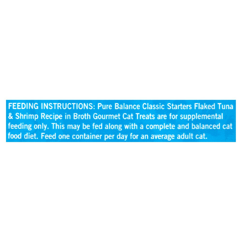 Pure Balance Classic Starters Gourmet Cat Treats, Flaked Tuna & Shrimp in Broth, 1.4 Oz