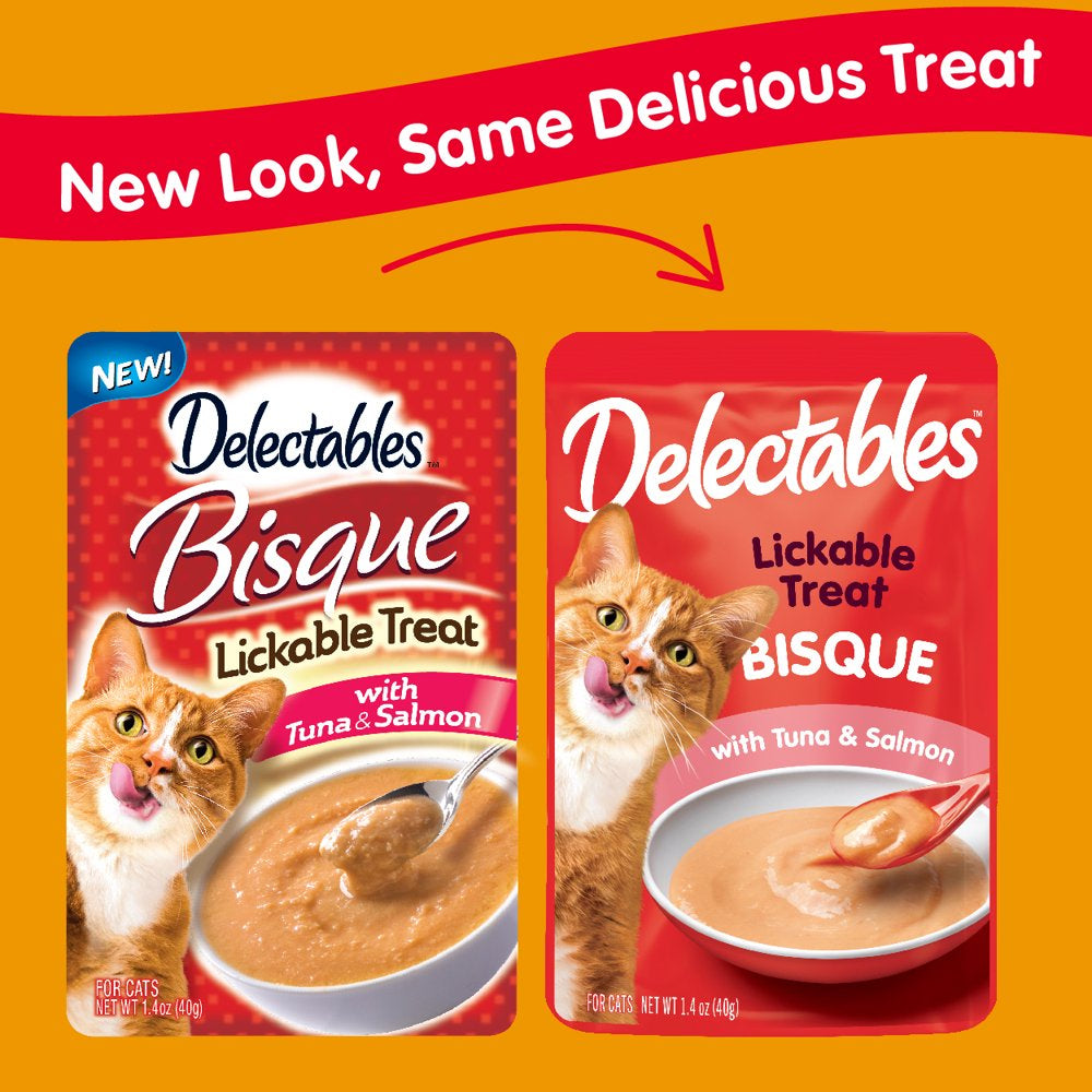 Hartz Delectables Bisque Lickable Wet Cat Treat - Tuna & Salmon, 1.4Oz (12 Pack) Animals & Pet Supplies > Pet Supplies > Cat Supplies > Cat Treats Hartz Mountain Corp.   