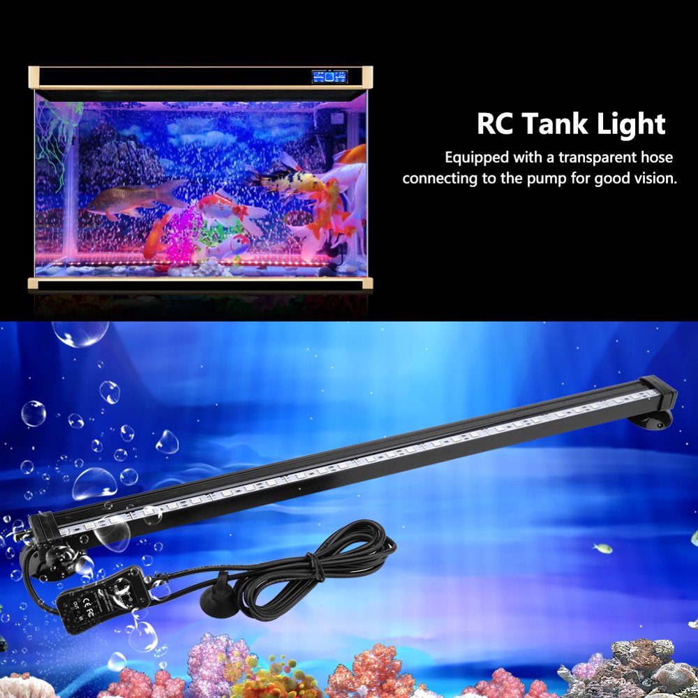 Fish Tank Bubble Light Underwater Led Light with Remote Control Aquarium Light Kit 46Cm US Plug Animals & Pet Supplies > Pet Supplies > Fish Supplies > Aquarium Lighting PANDAIN   