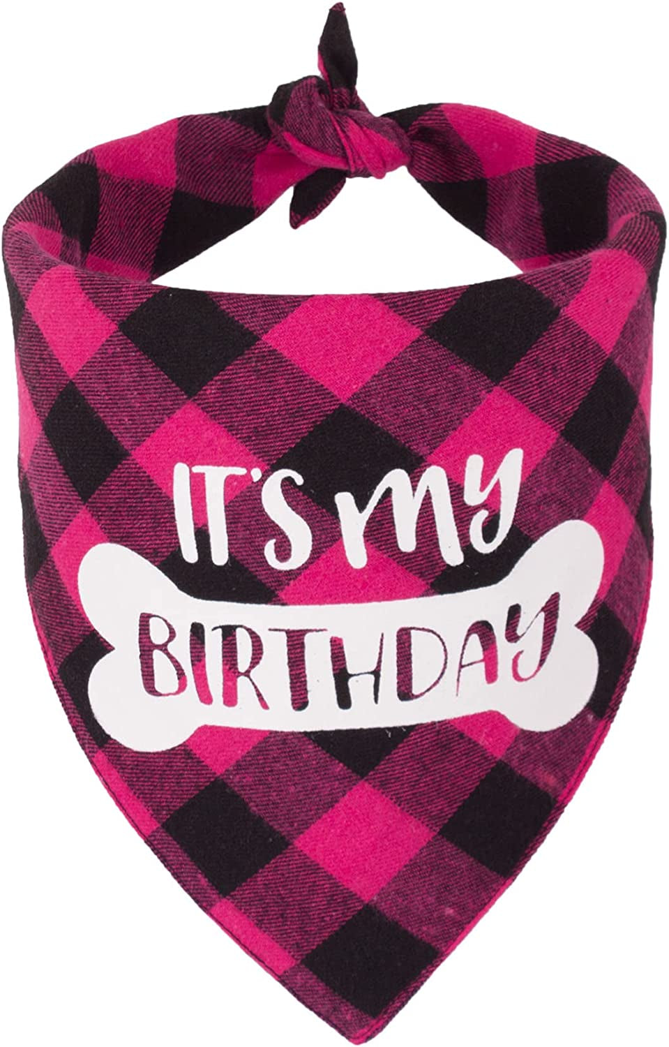 PTDECOR Dog Birthday Girl Bandana, It’S My Birthday Plaid Dog Puppy Birthday Bandana Triangle Scarf for Dog Birthday Party Supplies (Pink) Animals & Pet Supplies > Pet Supplies > Dog Supplies > Dog Apparel PTDECOR   