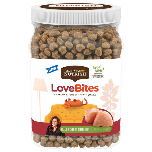 Rachael Ray Nutrish Love Bites Cat Treats, Chicken, 30 Ounce Canister Animals & Pet Supplies > Pet Supplies > Cat Supplies > Cat Treats The J.M. Smucker Company   