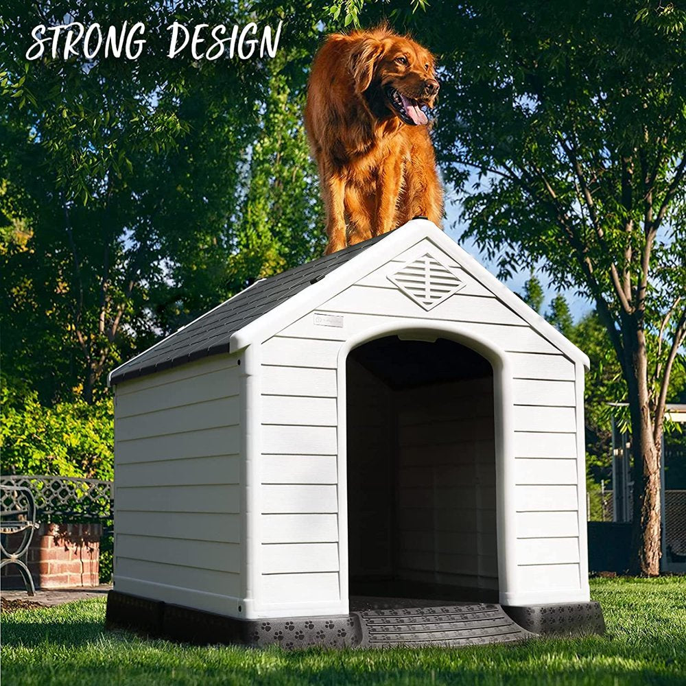 Waleaf Plastic Dog House Outdoor Indoor for Small Medium Larige Dogs,Waterproof Dog Houses with Elevated Floor and Air Vents,Durable Ventilate & Easy Clean and Assemble Animals & Pet Supplies > Pet Supplies > Dog Supplies > Dog Houses Vitesse   