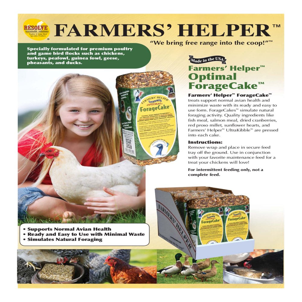 Farmer'S Helper Optimal Forage Cake, Nutritional Supplement, 13 Oz, Cake, Poultry Treat Animals & Pet Supplies > Pet Supplies > Bird Supplies > Bird Treats Central Garden and Pet   