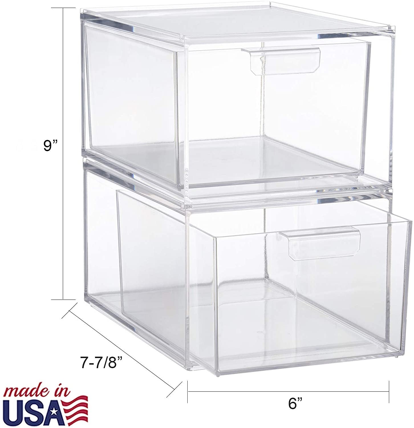 Stori Audrey Stackable Clear Plastic Organizer Drawers