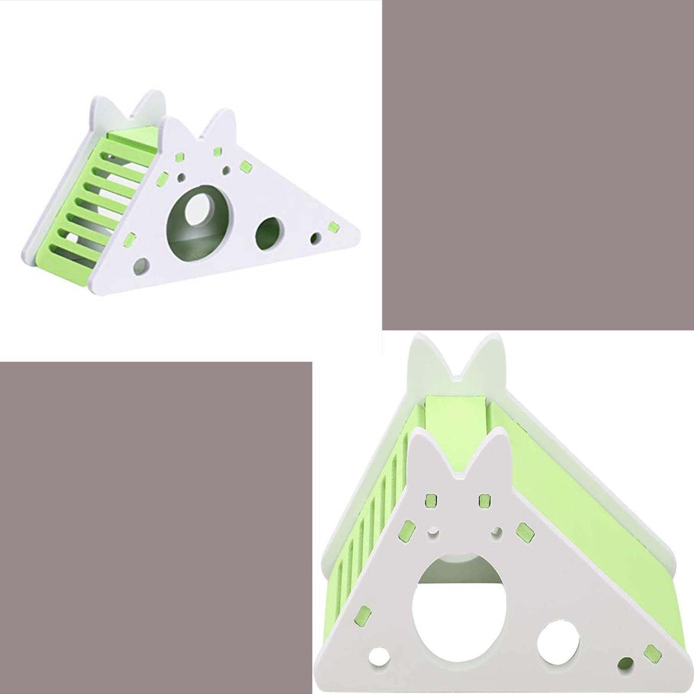 Hamster Hideout,Cute Hamster Exercise Toy Wooden Hamster House with Ladder Slide for Guinea Pig Hamster Cage Accessories,Small Animal Habitat Sleeping Nest Animals & Pet Supplies > Pet Supplies > Small Animal Supplies > Small Animal Habitats & Cages KOL PET   