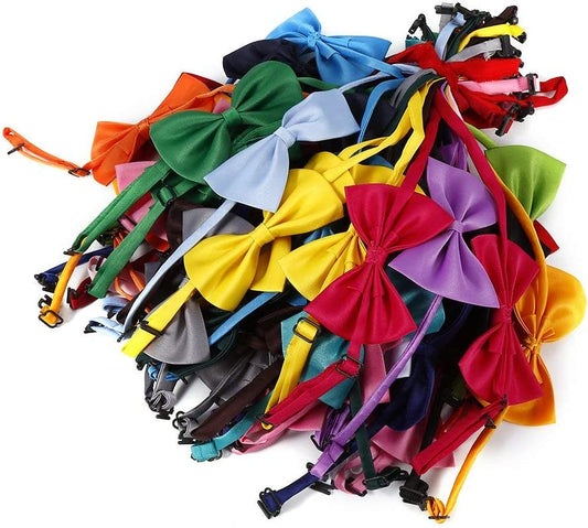 50Pcs Dog Bow Ties with Adjustable Collar, Puppy Neckties Cat Collars, Pet Grooming Accessories (Assorted Color) Animals & Pet Supplies > Pet Supplies > Dog Supplies > Dog Apparel kangle   