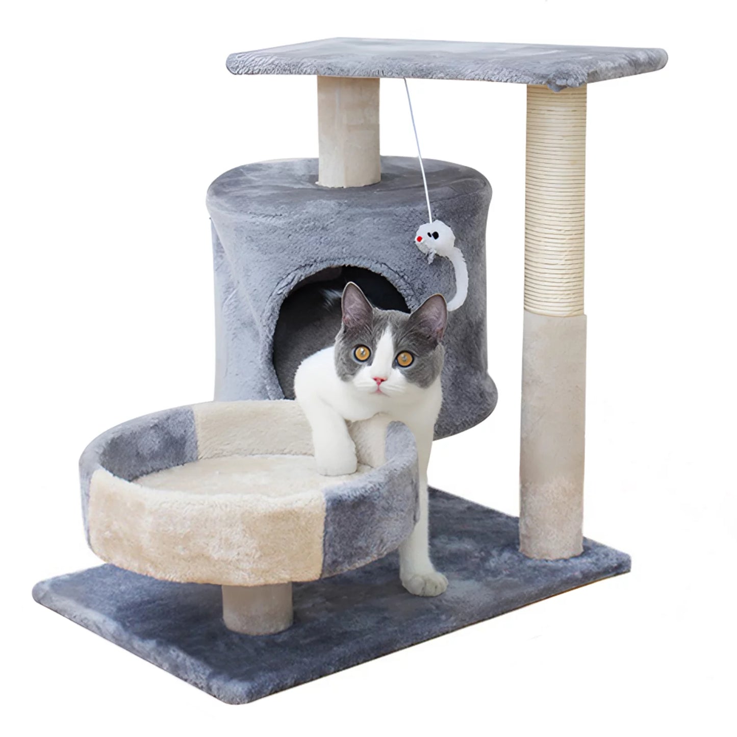 Walchoice Cat Tree Cat Tower for Indoor Cats, Cat Furniture with Scratching Post, Condo for Kittens, Medium Cats - Gray Animals & Pet Supplies > Pet Supplies > Cat Supplies > Cat Furniture Walchoice   