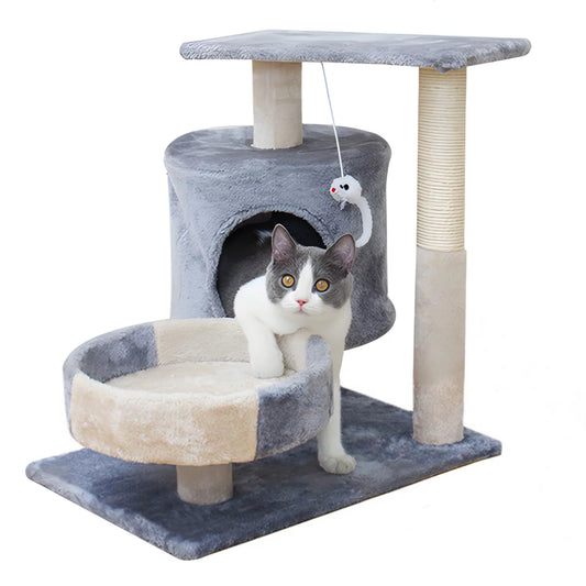 Walchoice Cat Tree Cat Tower for Indoor Cats, Cat Furniture with Scratching Post, Condo for Kittens, Medium Cats - Gray Animals & Pet Supplies > Pet Supplies > Cat Supplies > Cat Furniture Walchoice   