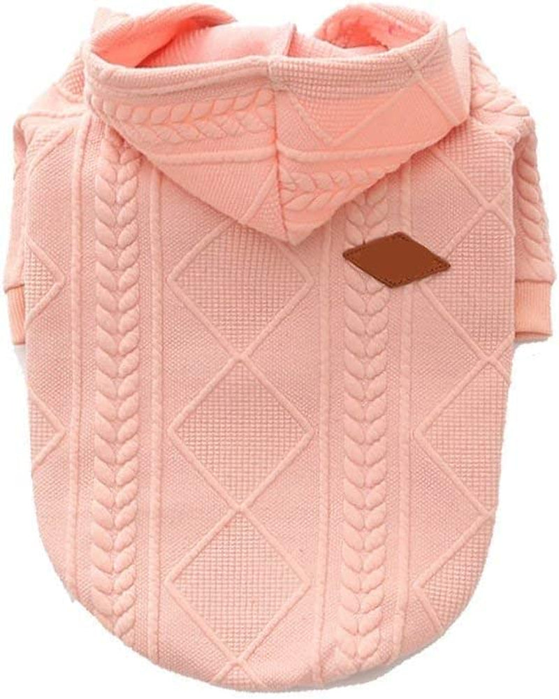 Meioro Dog Sweater Zipper Hooded Dog Cat Clothes Cute Pet Clothing Warm Hooded Winter Warm Puppy French Bulldog Pug (S, Pink) Animals & Pet Supplies > Pet Supplies > Dog Supplies > Dog Apparel meioro Pink X-Small 