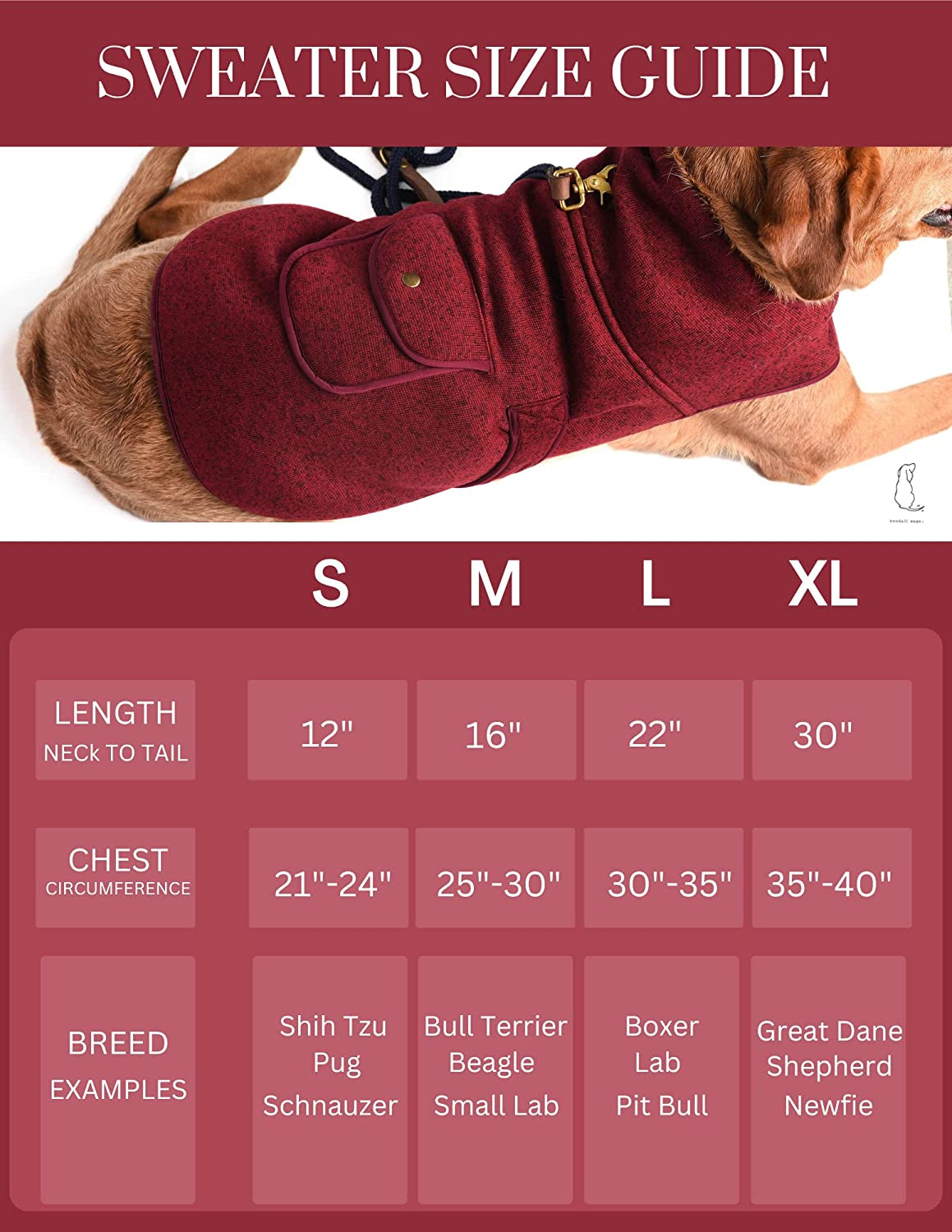 Kendall Wags Dog Winter Coat - Premium Maroon Red Fleece Dog Sweater Vest. Adjustable, Luxury & Soft for Pets of All Breeds and Sizes Large Medium Small Animals & Pet Supplies > Pet Supplies > Dog Supplies > Dog Apparel Kendall Wags   