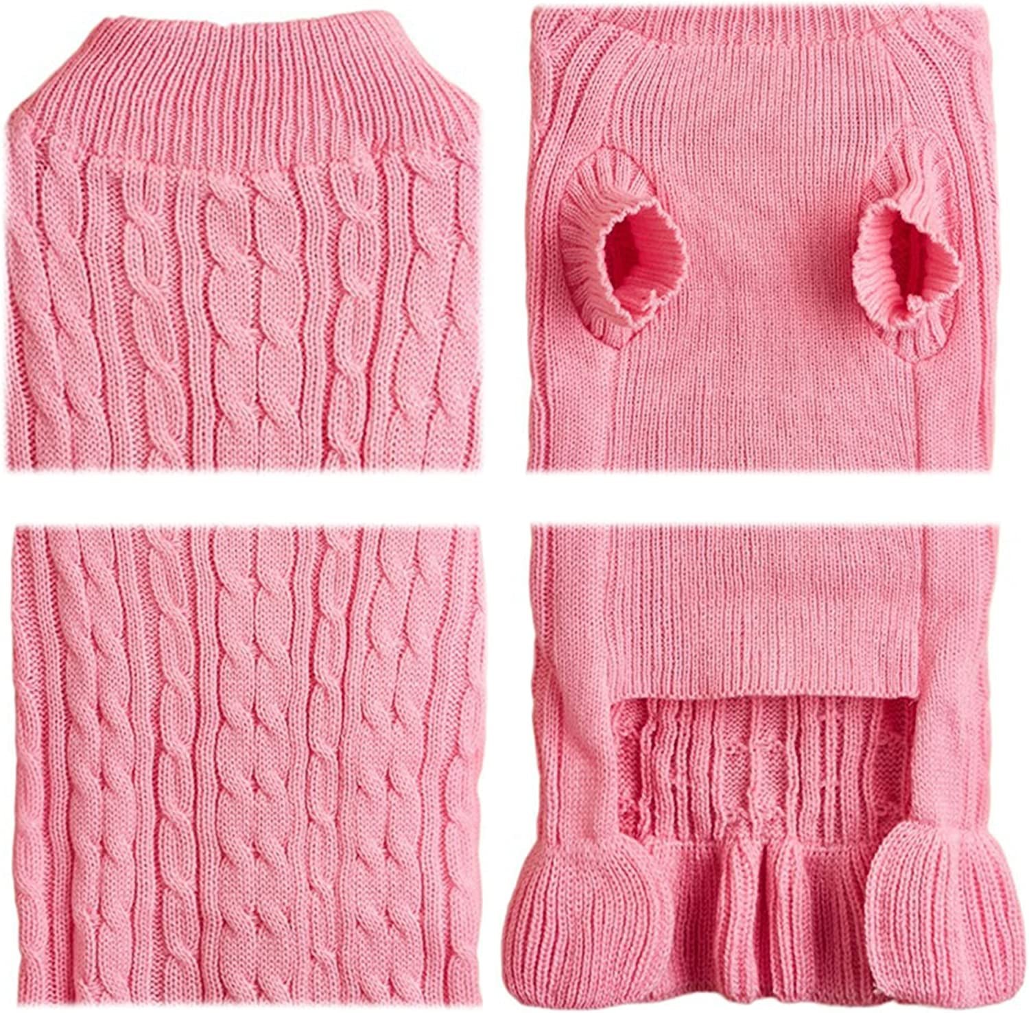 Lifewheel Mermaid Tail Dog Sweater Dress with Ruffle across the Bottom, Cat Sweater Dress, Knitwear Soft Thickening Warm Winter Puppy Sweater Dog Clothes for Small Dogs Cats Boy Girl (Medium, Pink) Animals & Pet Supplies > Pet Supplies > Dog Supplies > Dog Apparel LifeWheel   