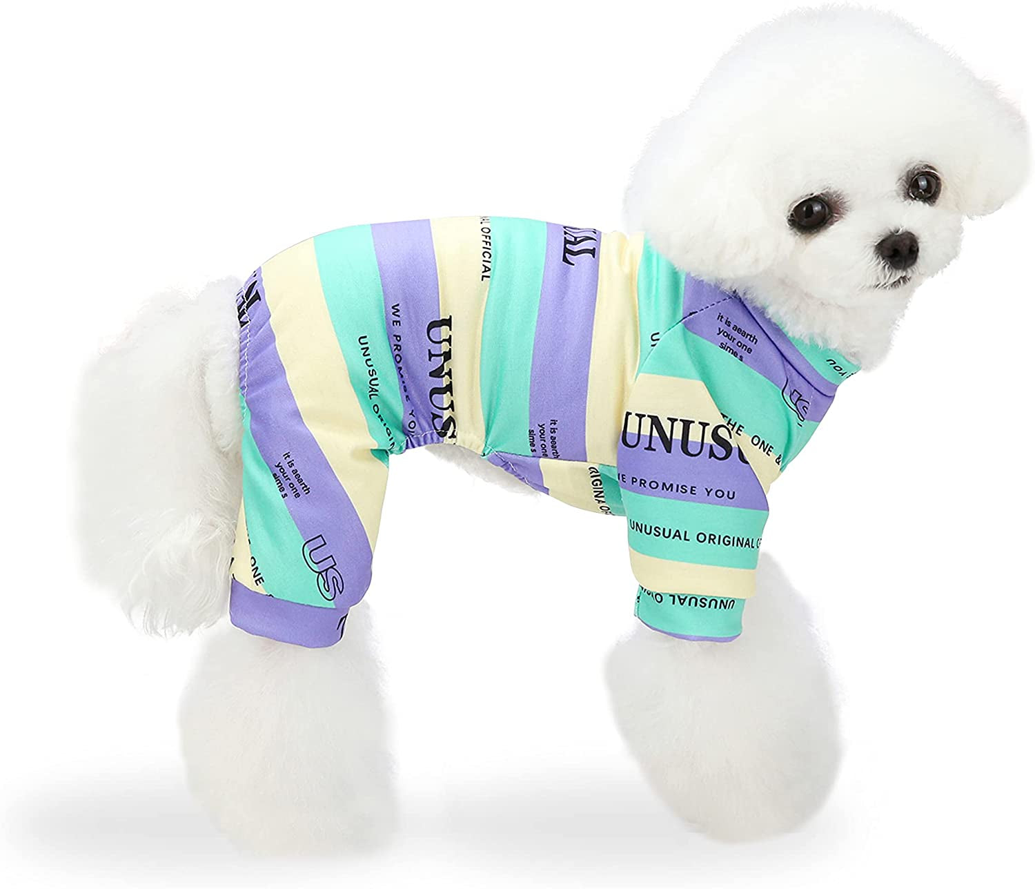 YAODHAOD Soft Dog Pajamas Cotton Striped Pup Jumpsuit Lightweight Turtleneck Thermal Pet Clothes Stretchable Pjs Dog Pajamas Onesie (Blue, X-Large) Animals & Pet Supplies > Pet Supplies > Dog Supplies > Dog Apparel YAODHAOD Blue Small 