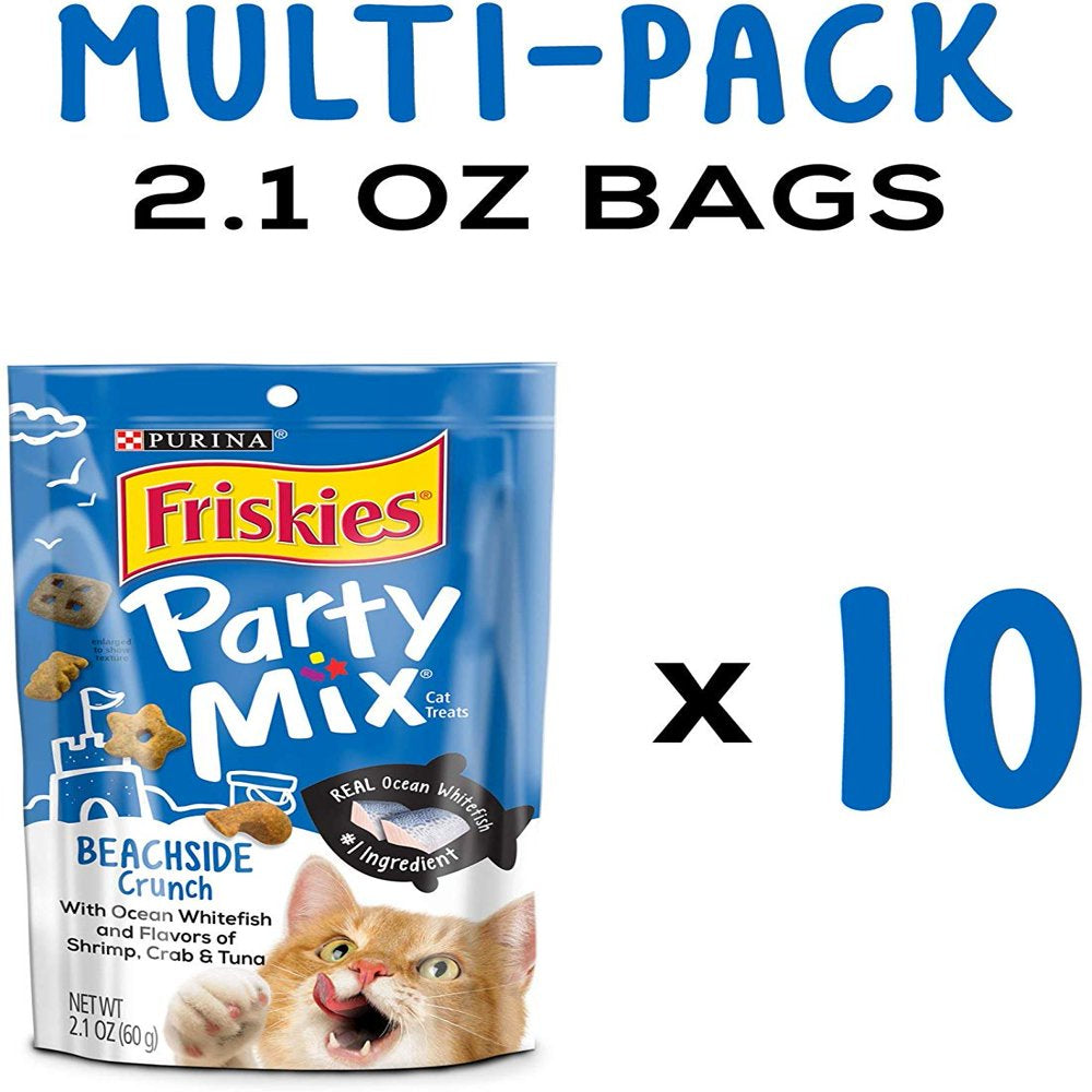 Purina Friskies Made in USA Facilities Cat Treats, Party Mix Beachside Crunch - 10 2.1 Oz. Bags Animals & Pet Supplies > Pet Supplies > Cat Supplies > Cat Treats Purina Friskies Party Mix   