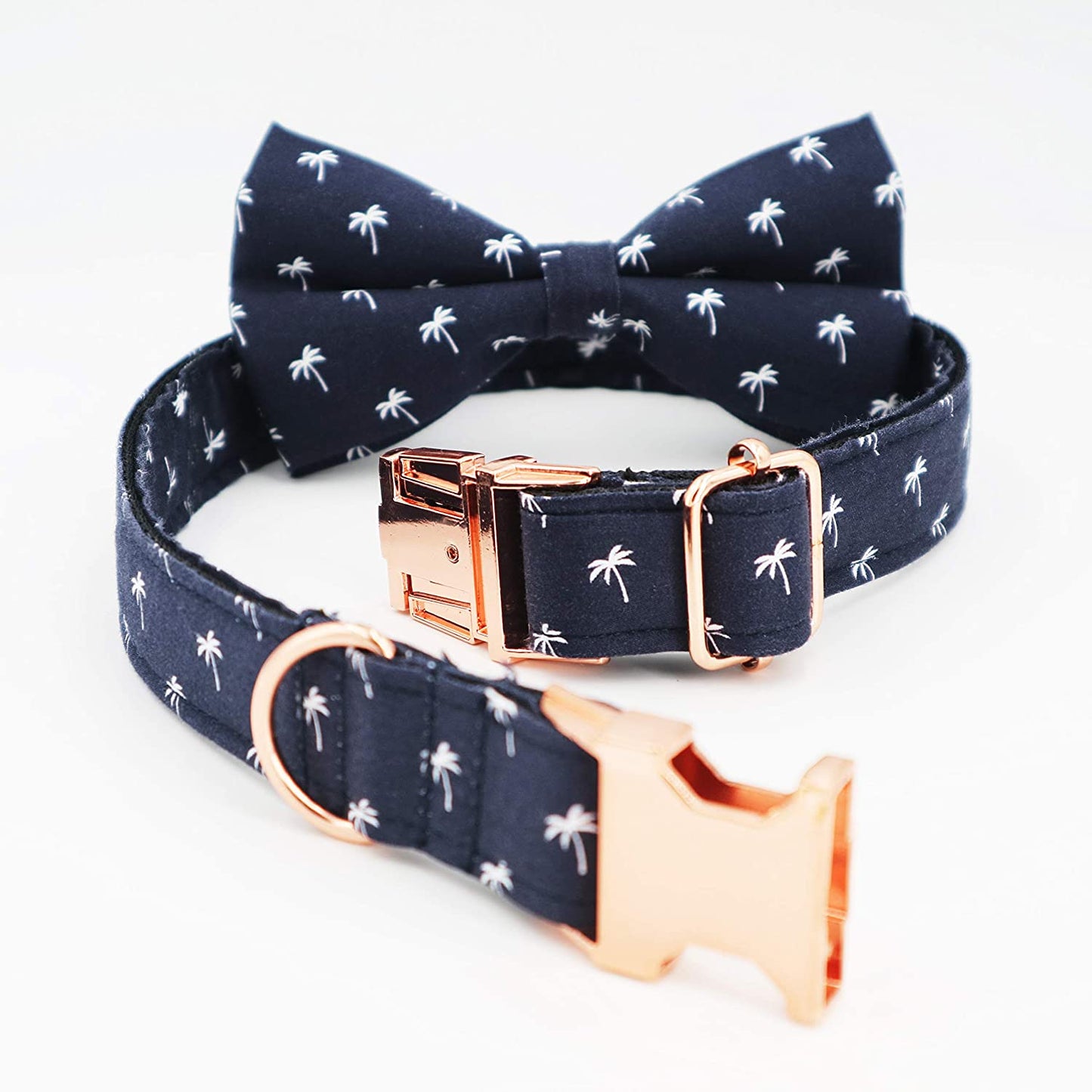 Bow Tie Dog Collar Rose Gold Dog Collar White Navy Bowtie Dog Collar Summer Dog Collar(M) Animals & Pet Supplies > Pet Supplies > Dog Supplies > Dog Apparel T.A bird   