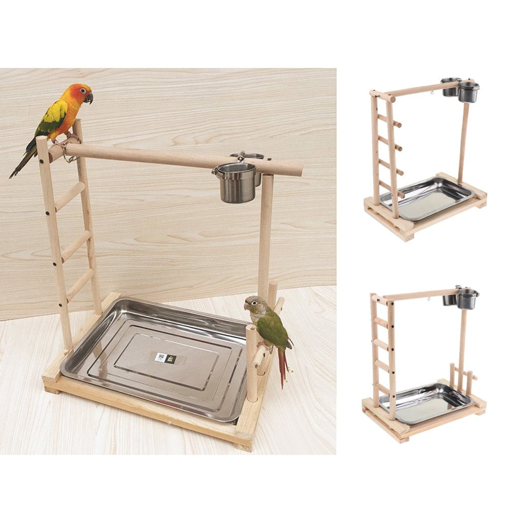 Parrot Bird Playground Perch Gym with Ladder Cups Exercise & Playing Animals & Pet Supplies > Pet Supplies > Bird Supplies > Bird Gyms & Playstands Gazechimp   
