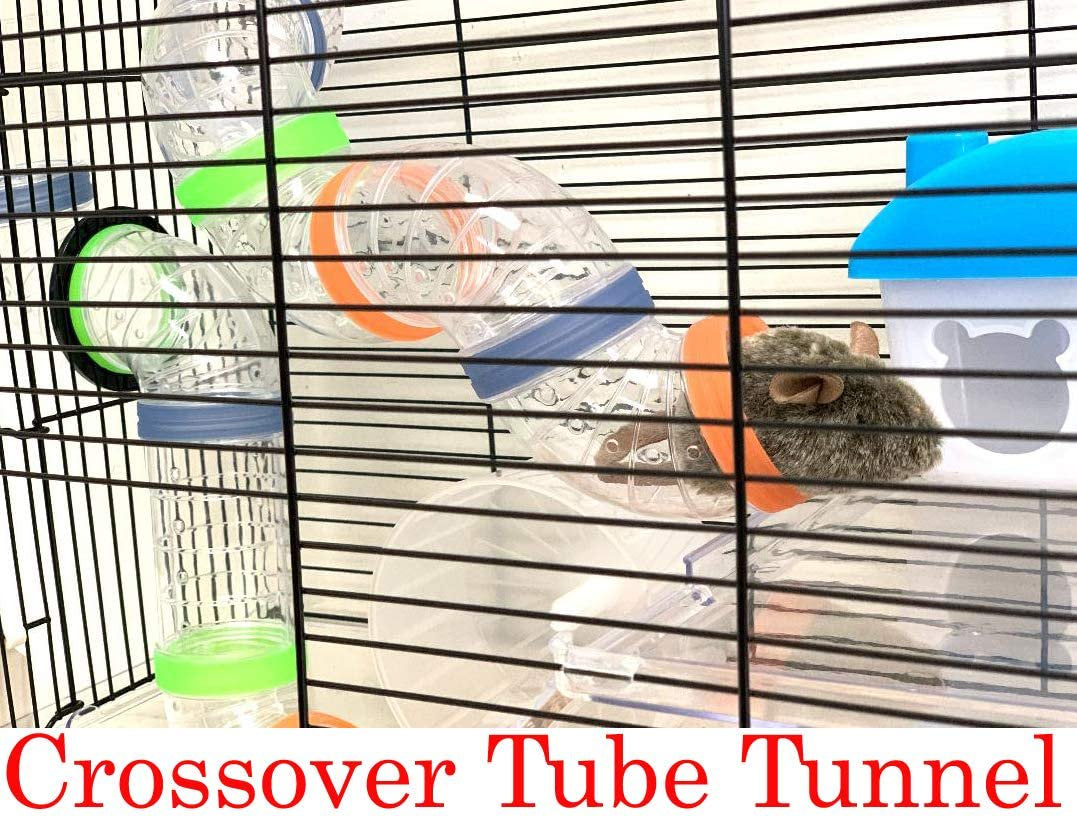 LARGE 5-Tiers Acrylic Clear Hamster Palace Mouse Habitat with Top Story Play Zone Gerbil Home Small Animal Critter Cage Set of Accessories Crossover Tube Tunnel Rodent Gerbil Mice Animals & Pet Supplies > Pet Supplies > Small Animal Supplies > Small Animal Habitats & Cages Mcage   