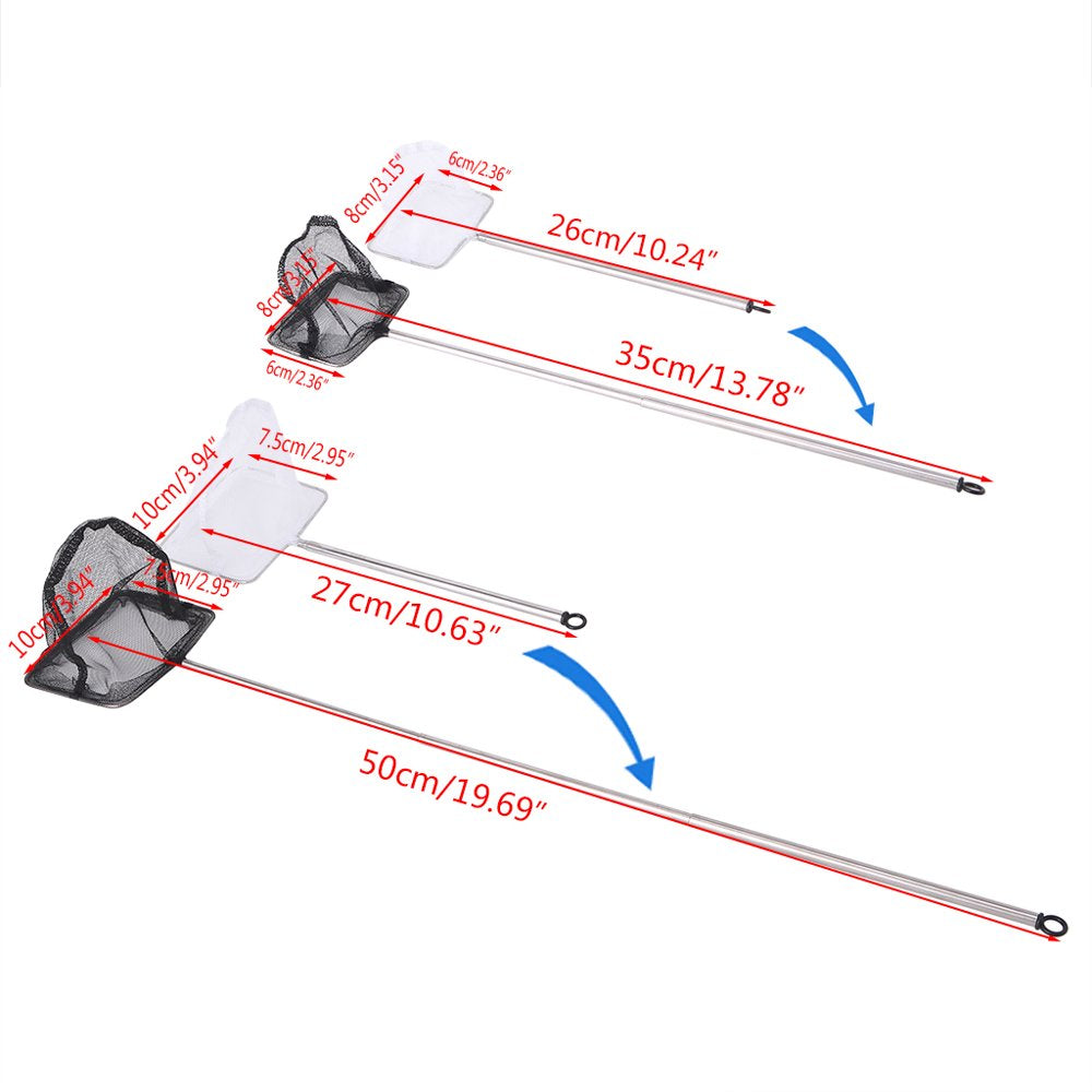 Aquarium Fishing Handle Extendable Shrimp Small Betta Tetra Fish Tank Mesh Net Animals & Pet Supplies > Pet Supplies > Fish Supplies > Aquarium Fish Nets CHANCELAND   