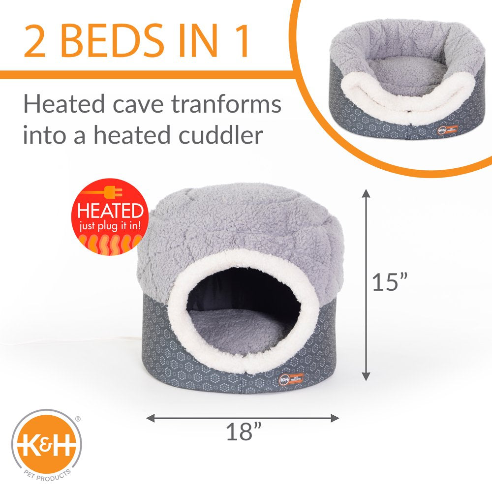 K&H Pet Products Thermo-Pet Nest Heated Cat Bed Gray 18 X 15 Inches Animals & Pet Supplies > Pet Supplies > Cat Supplies > Cat Beds Central Garden and Pet   