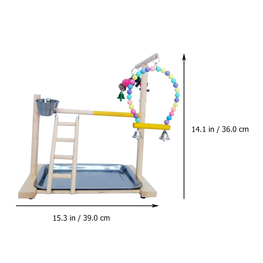Frcolor Parrot Bird Gym Play Cockatiel Playground Birds Cage Small Toy Chew Stand Hanging Toys Playstand Ladder Climbing