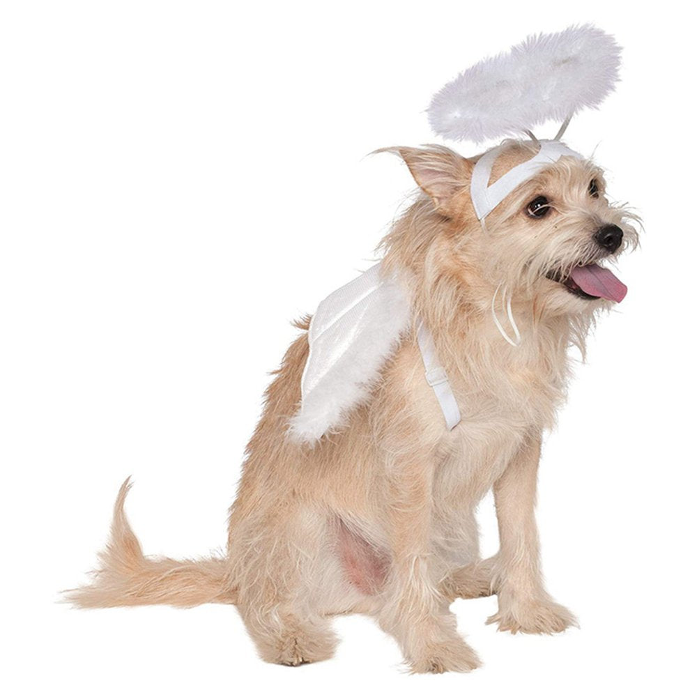 Halloween Pet Costume Feather Angel Wings Hat Apparel Outfits for Puppy Dog Cat Christmas Holiday Festival Cosplay Dress Up Animals & Pet Supplies > Pet Supplies > Cat Supplies > Cat Apparel pluoda M/L  