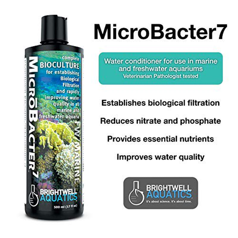 Brightwell Aquatics Microbacter7 - Bacteria & Water Conditioner for Fish Tank or Aquarium, Populates Biological Filter Media for Saltwater and Freshwater Fish Animals & Pet Supplies > Pet Supplies > Fish Supplies > Aquarium Filters Brightwell Aquatics   