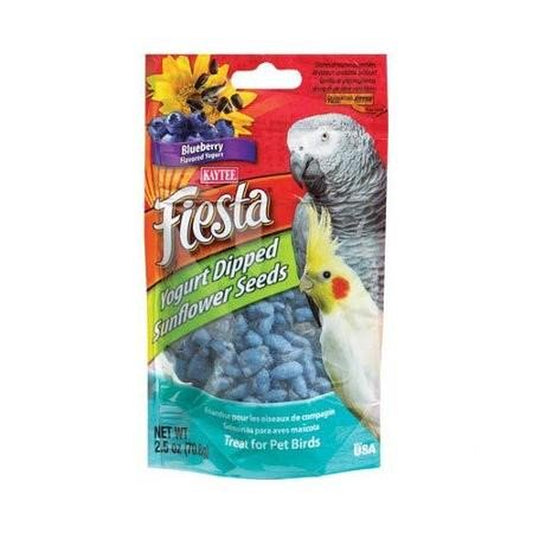Kaytee Fiesta Blueberry Flavored Yogurt Dipped Sunflower Seeds Bird Treats, 2.5-Oz Bag