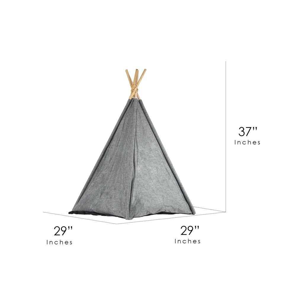 American Art Decor Pet Teepee Portable Dog & Cat Bed with Cushion - Grey Animals & Pet Supplies > Pet Supplies > Cat Supplies > Cat Beds Crystal Art Gallery   