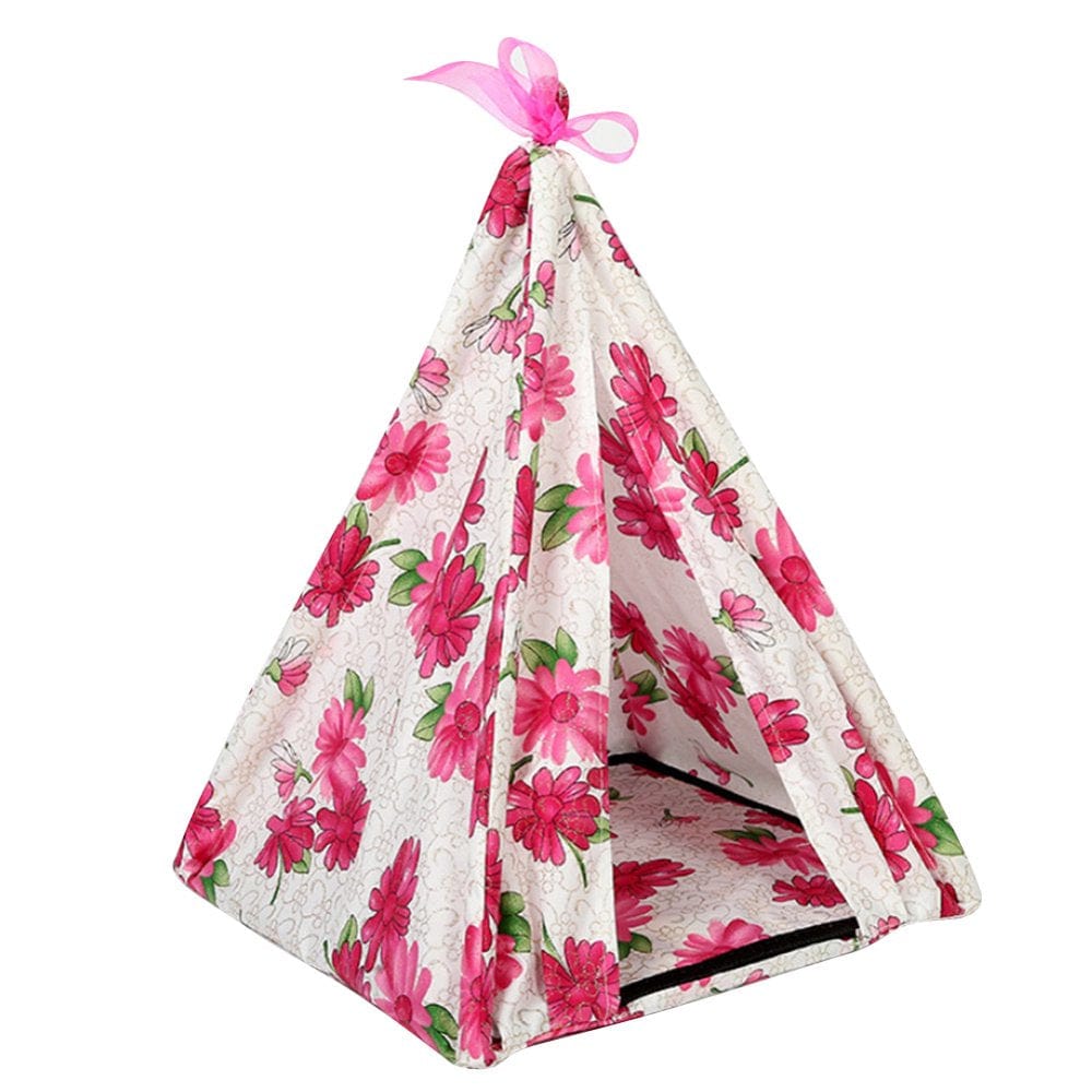 34*34*40Cm Pet Teepee Dog Cats Bed Chrysanthemum Triangular Portable Pet Tents Houses Animals & Pet Supplies > Pet Supplies > Dog Supplies > Dog Houses Mylobeth   