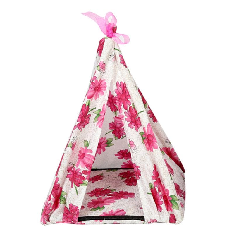 34*34*40Cm Pet Teepee Dog Cats Bed Chrysanthemum Triangular Portable Pet Tents Houses Animals & Pet Supplies > Pet Supplies > Dog Supplies > Dog Houses Mylobeth   