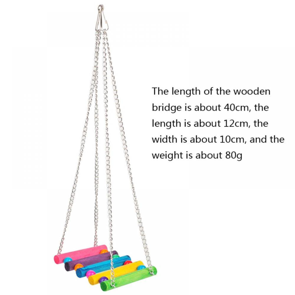 Bird Toys Parrot Swing Toys - Chewing Hanging Bell Pet Birds Cage Toys Suitable for Small Parakeets, Conures, Love Birds, Cockatiels, Macaws, Finches, Style A Animals & Pet Supplies > Pet Supplies > Bird Supplies > Bird Toys MELLCO   