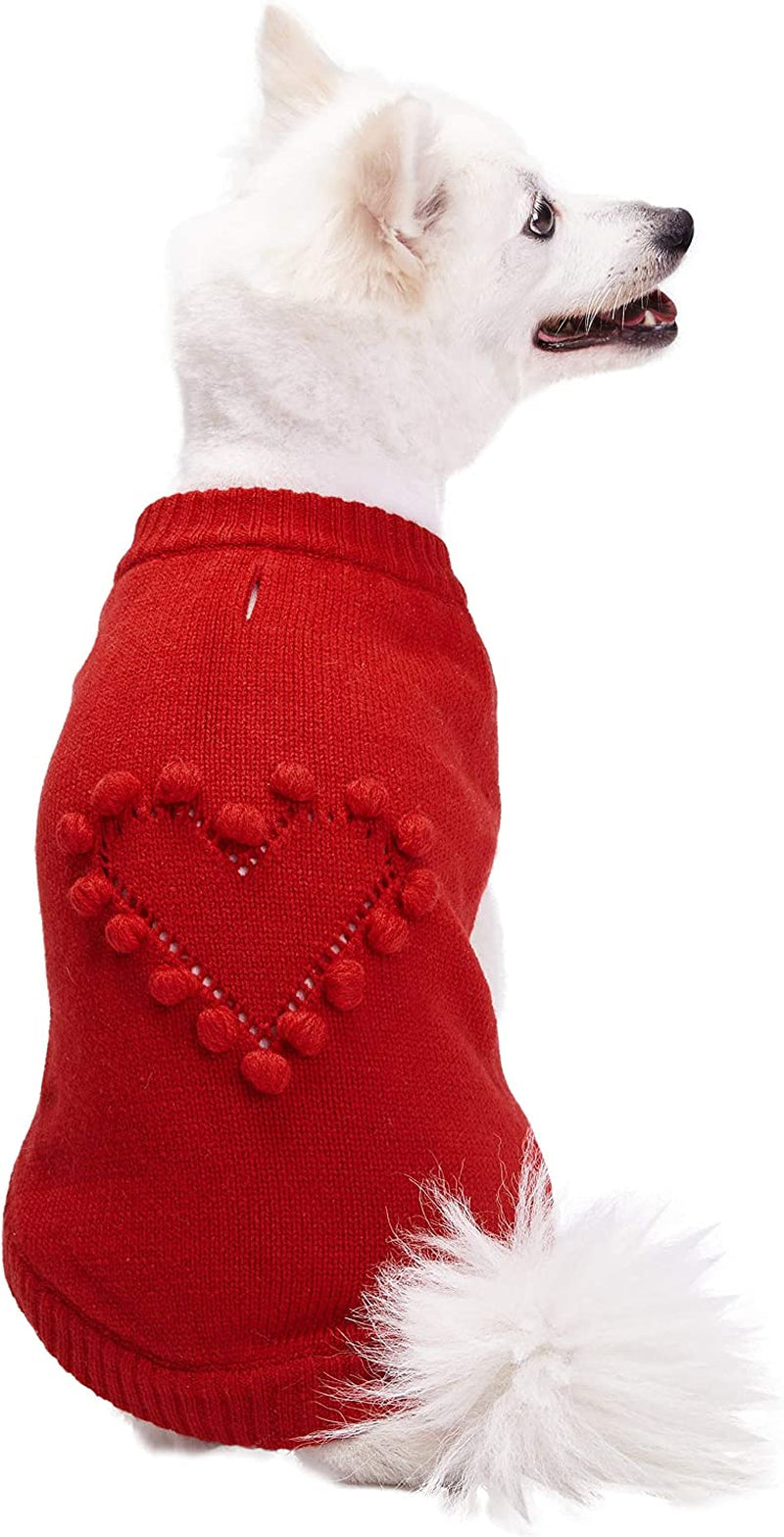 Blueberry Pet 2023 New Heart Dog Sweater Valentine’S Day Clothes for Large Girl Dogs, Hot Pink Pullover Crewneck Holiday Apparel, Back Length 20” Animals & Pet Supplies > Pet Supplies > Dog Supplies > Dog Apparel Blueberry Pet Red Heart 16 inch (Pack of 1) 