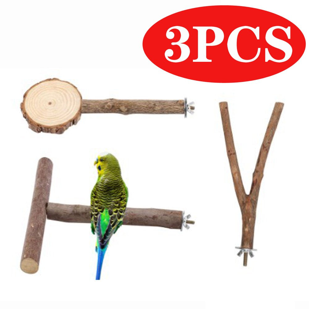 Bird Perches Bird Cage Accessories Bird Toy Suitable for Use Indoor and Outdoor Bird Stand Pole 3PCS Animals & Pet Supplies > Pet Supplies > Bird Supplies > Bird Cage Accessories MetMetalrt   