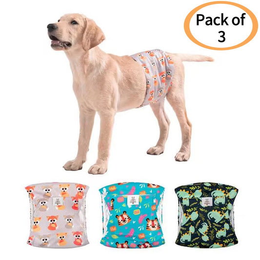 Cutebone Male Dog Diapers (3 Pack), High Absorbing Dog Belly Bands for Male Dogs, Washable Reusable Dog Male Wraps Animals & Pet Supplies > Pet Supplies > Dog Supplies > Dog Diaper Pads & Liners HUAPIN M  
