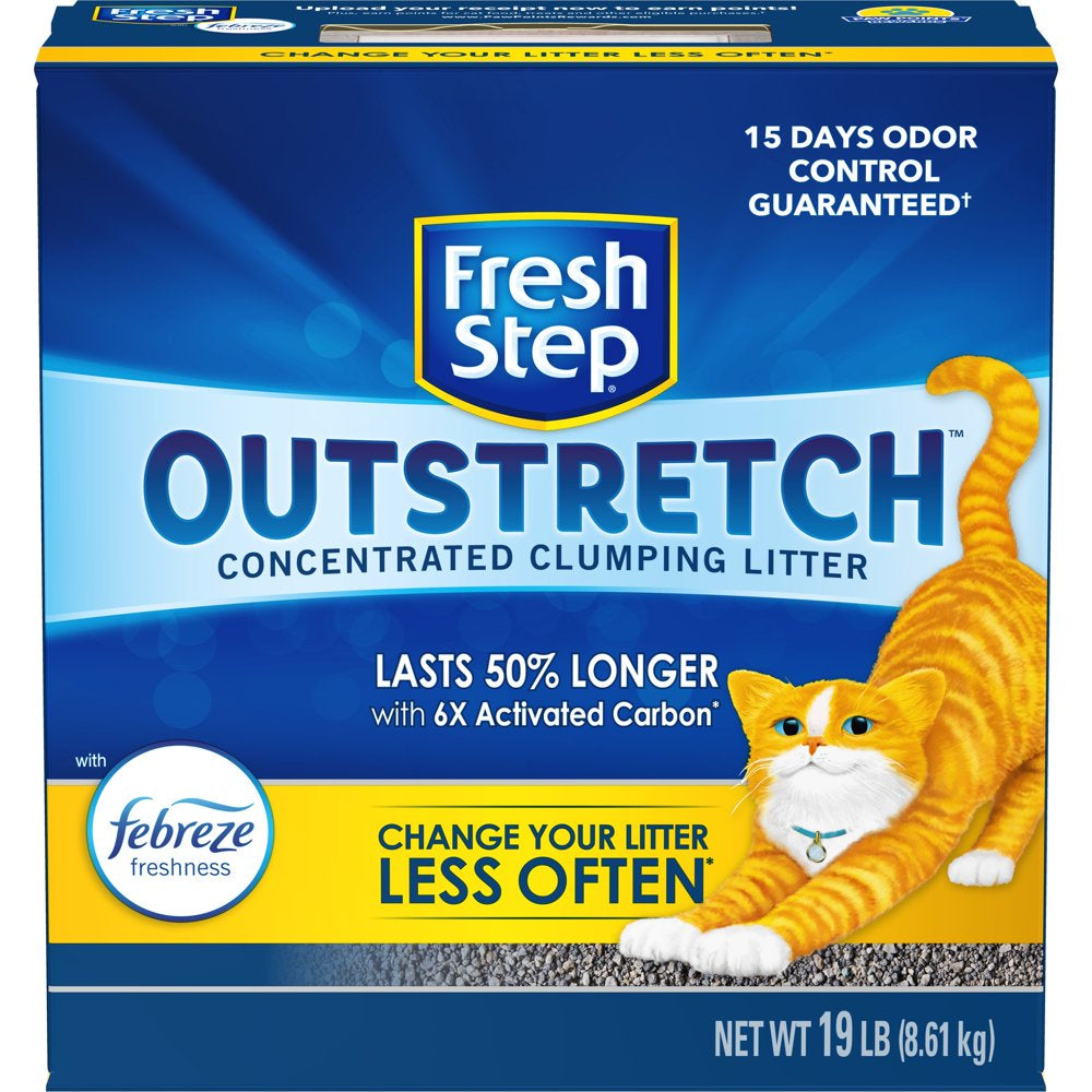 Fresh Step Outstretch Long Lasting Concentrated Clumping Cat Litter with Febreze Freshness, 19 Lbs Animals & Pet Supplies > Pet Supplies > Cat Supplies > Cat Litter The Clorox Company   