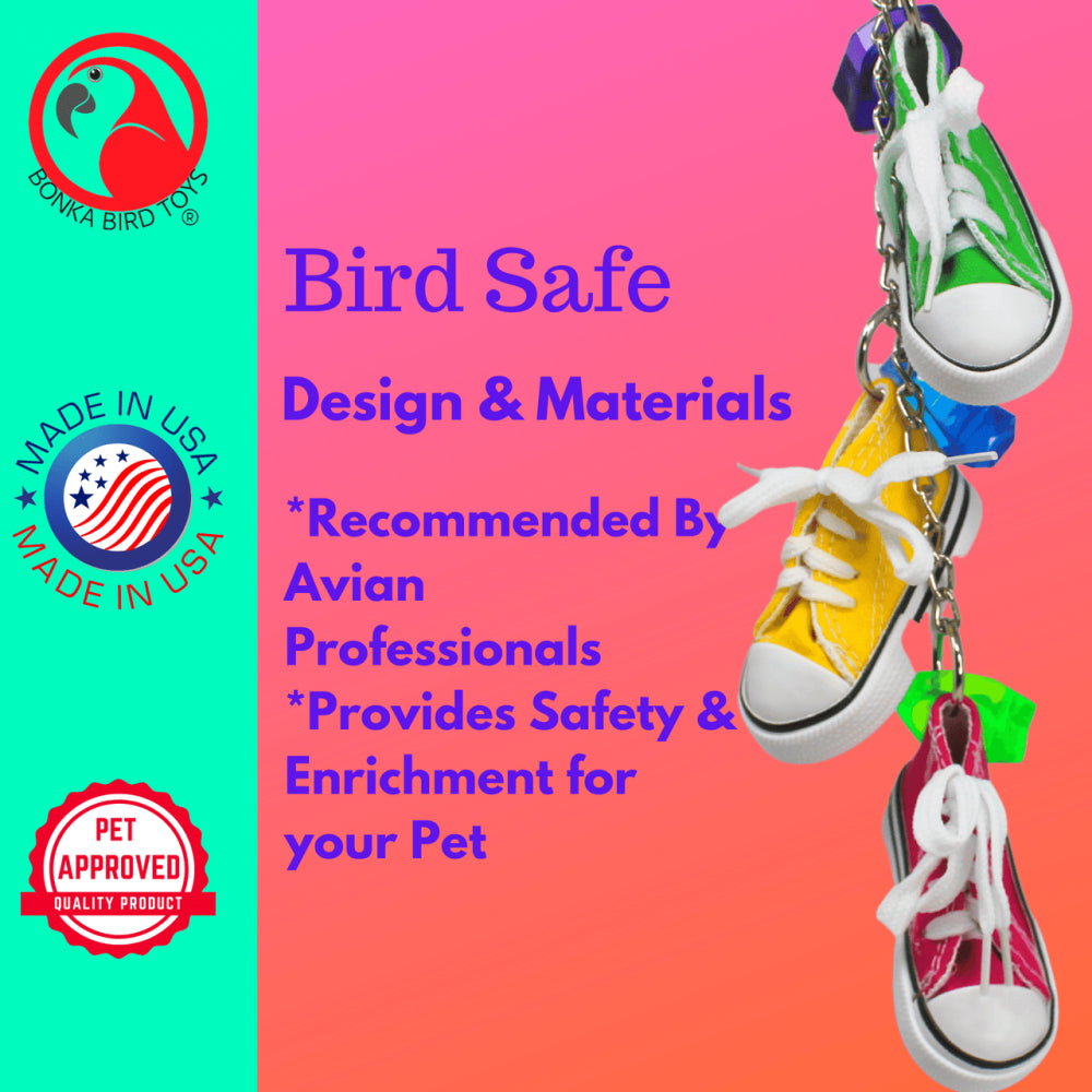 Bonka Bird Toys 2333 Sneaker Chain Small Medium Bird Toy Animals & Pet Supplies > Pet Supplies > Bird Supplies > Bird Gyms & Playstands Bonka Bird Toys   