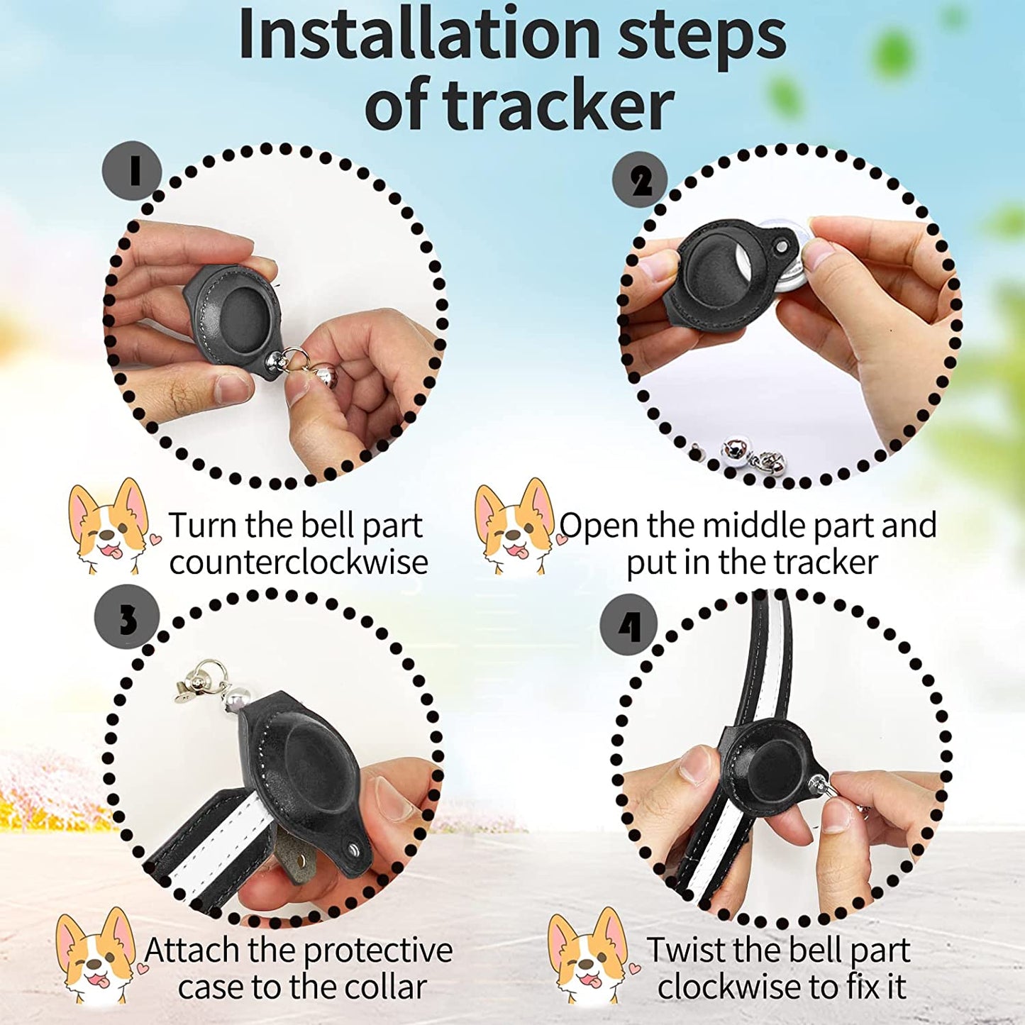 LXUEO Airtag Dog Collar Holder, Reflective Dog Cat Collar with Protective Airtag Holder Case, Soft Adjustable Dog Collar with Anti-Lost Airtag Holder and Airtag Films Electronics > GPS Accessories > GPS Cases LXUEO   